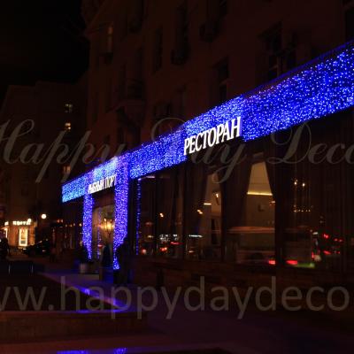 Подсветка фасада ресторана 