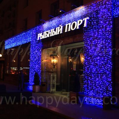 Подсветка фасада ресторана 