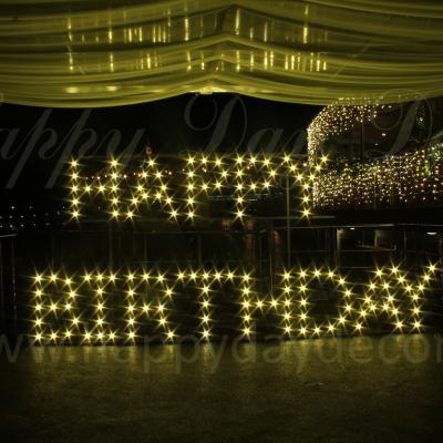 HAPPY BIRTHDAY из букв с лампочками
